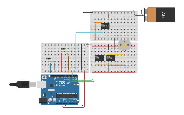 Circuit design Motore DC - Doppia Direzione - Tinkercad