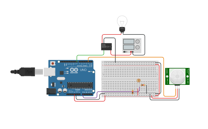 Circuit design AUTOMATIC LIGHT - Tinkercad