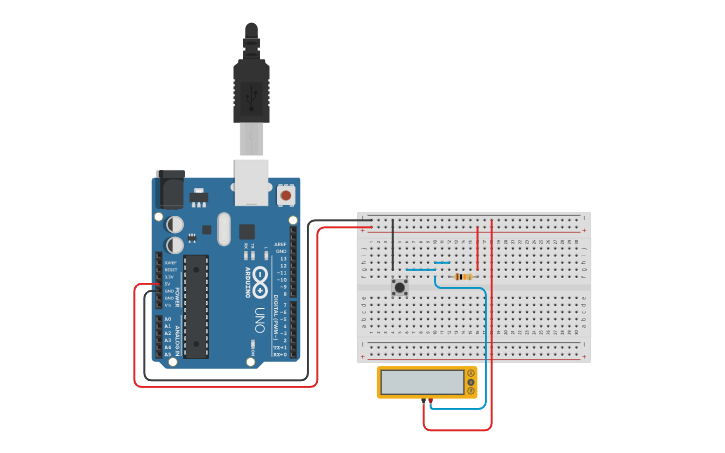 Circuit design Pull Up - Tinkercad