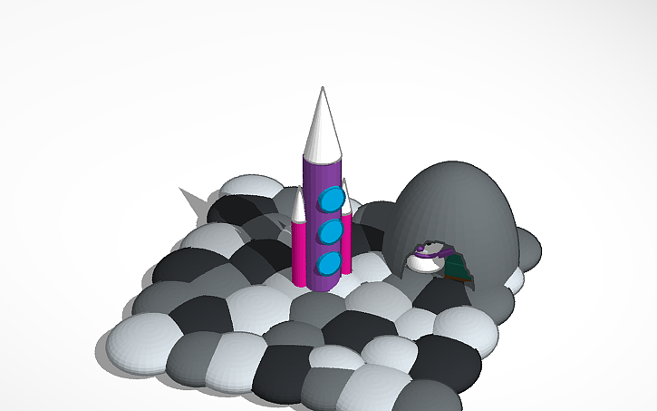 3D design rakieta - Tinkercad