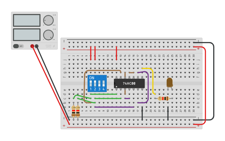 Circuit design XOR Gate using NAND Gate - Tinkercad