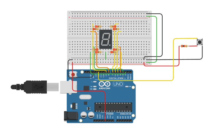 Circuit design 7-segmet(x16)(T5.1) | Tinkercad