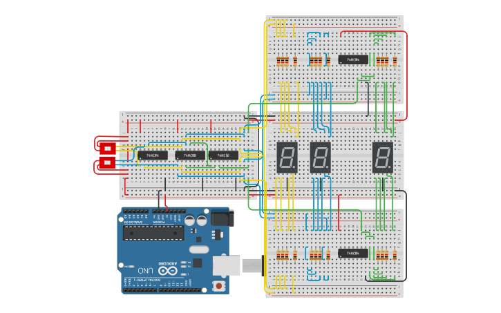 Circuit design XOR GATE USING IC HEX GATE, NOT GATE, AND GATE - Tinkercad