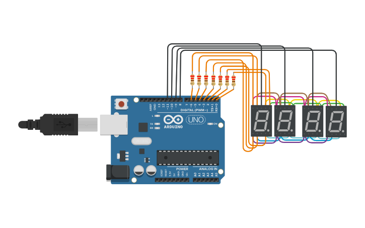 Circuit design clock(time interrupt) - Tinkercad