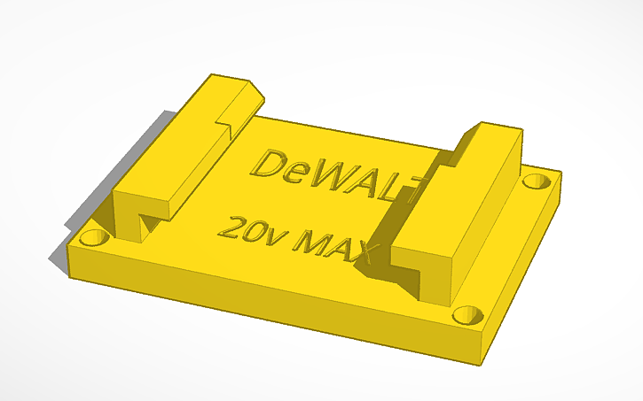 3D design Dewalt 20V Battery Holder - Tinkercad