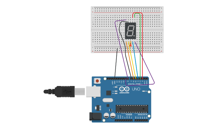 Circuit design 7segment 1- Daniel Santos - Tinkercad