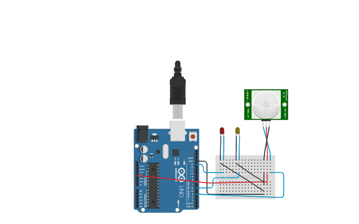 Circuit design PIR Sensor - Tinkercad