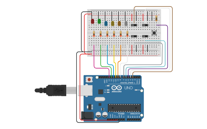 Circuit design Arduino keypad input with servo, pir sensor, buzzer and ...