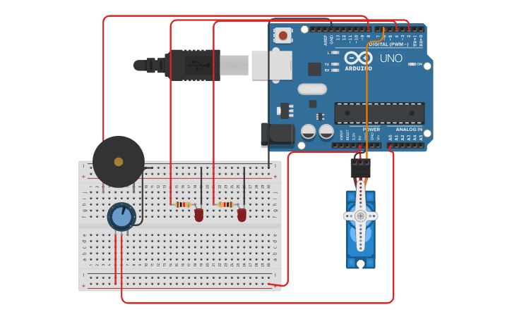 Circuit Design Servo Motor 7 Tinkercad