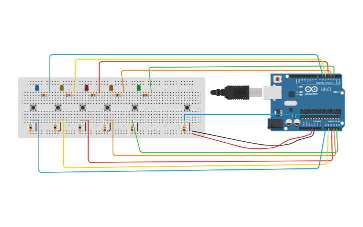 Circuit design Saymon Says | Tinkercad