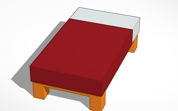 Minecraft Red Bed Color 3D design Minecraft Red Bed - Tinkercad