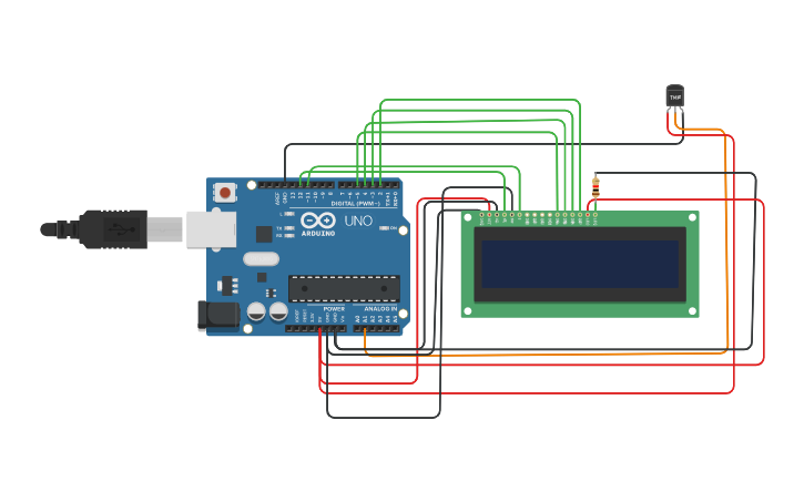 Circuit design TEMPERATURE SENSOR 213 - Tinkercad