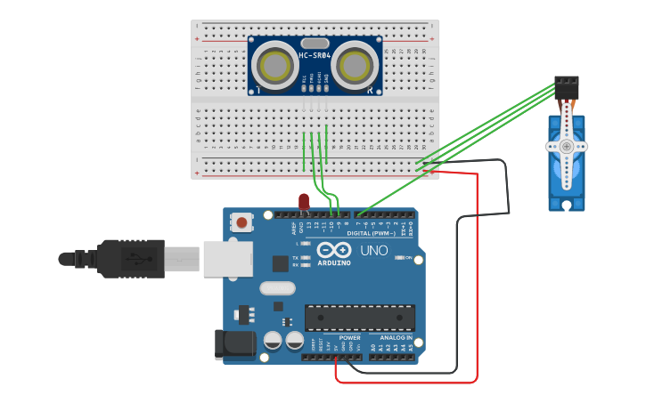 Circuit design servo moter - Tinkercad