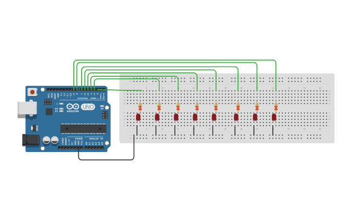 Circuit design SEQUENZA LED 2 | Tinkercad