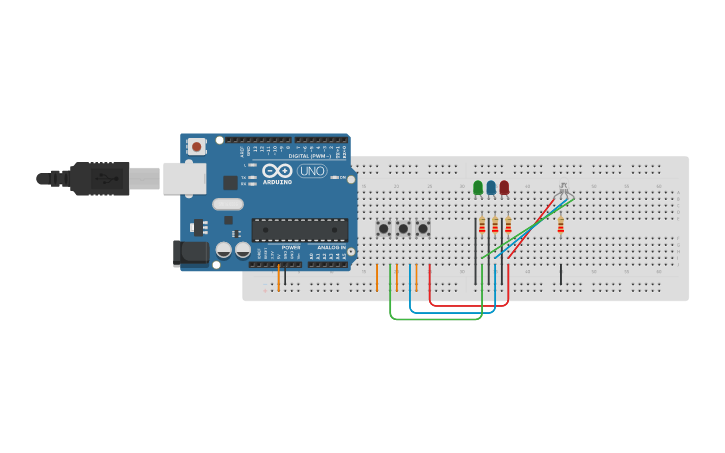 Circuit design RGB LED - 2 | Tinkercad