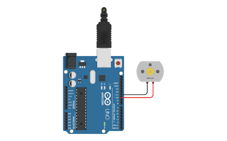 Circuit design Brushed DC Motor - Tinkercad