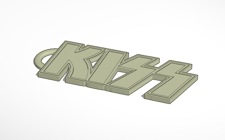 3d Design Kiss Logo Keychain Tinkercad