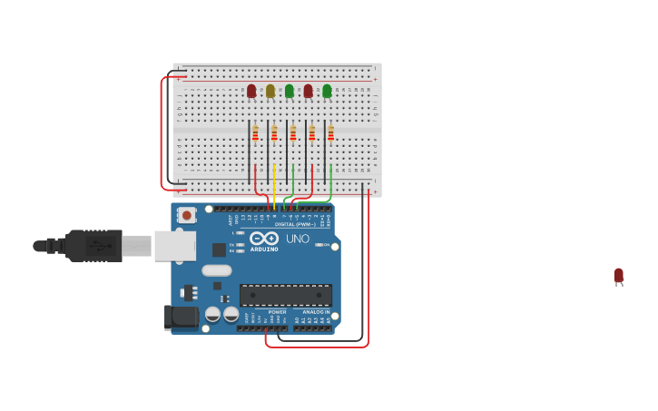 Circuit design Semáforo con Arduino - Tinkercad