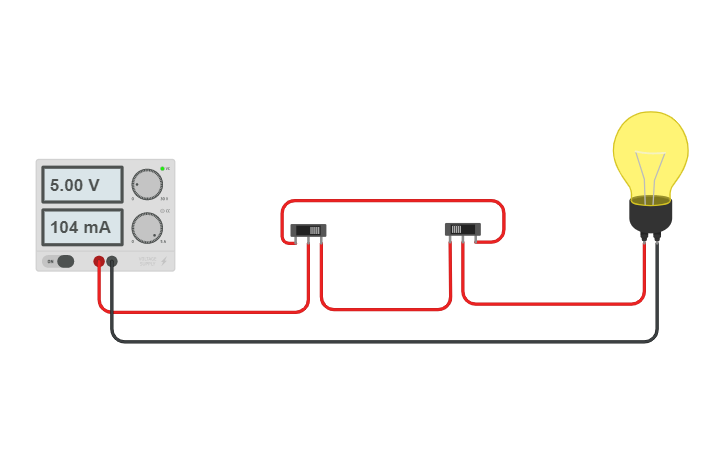 Circuit design Circuito encendido y apagado de una bombilla desde dos ...