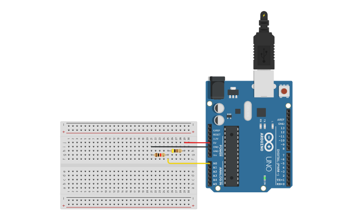 Circuit design Arduino Ohm-meter | Tinkercad