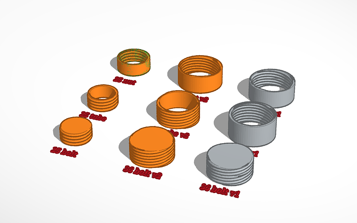 3D design bottle threads - Tinkercad
