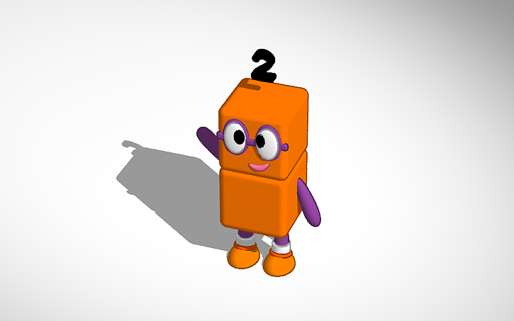 Number Block Two Vector 3D design Numberblock Two - Tinkercad