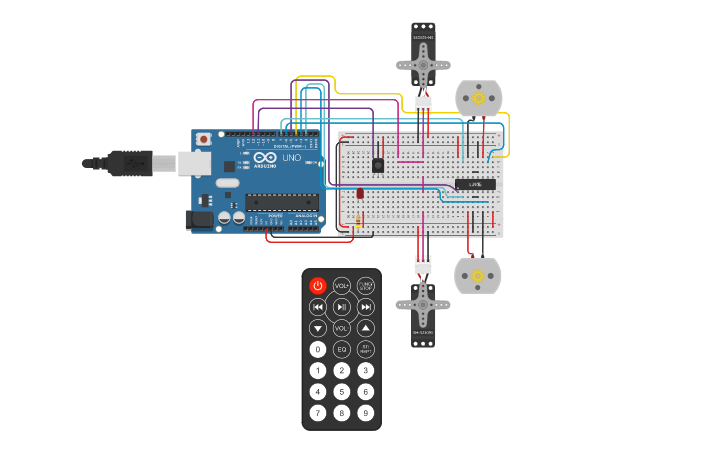 Circuit design mohi's Remote control car - Tinkercad