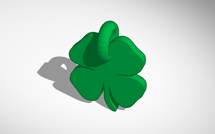 Clover Designcad 3D design Four leaf clover - Tinkercad