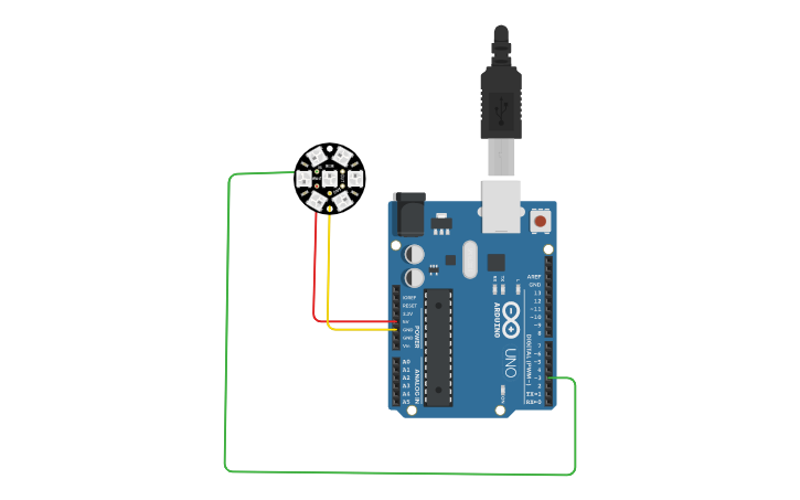 Circuit design Neopixel - Tinkercad