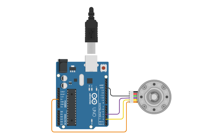 Circuit design motor encoder - Tinkercad