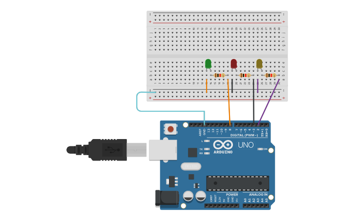 Circuit design Street Light Project - Tinkercad
