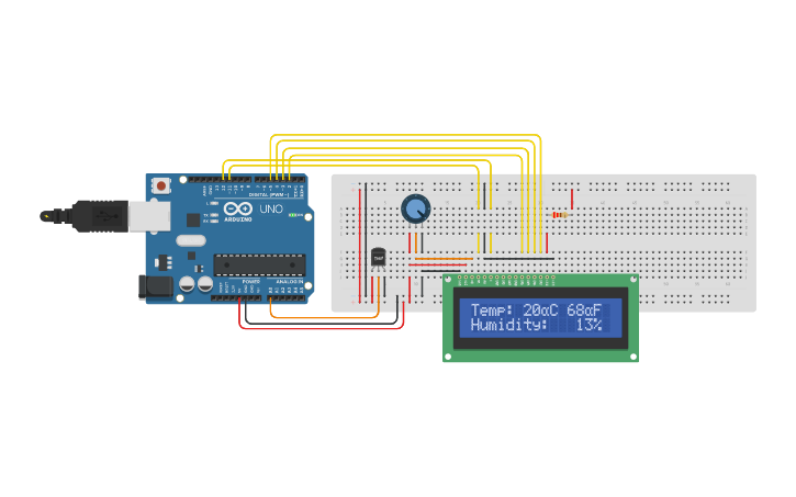 Circuit design Project 3 - Thermistor - Tinkercad