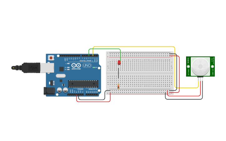 Circuit design Sensor pir - Tinkercad