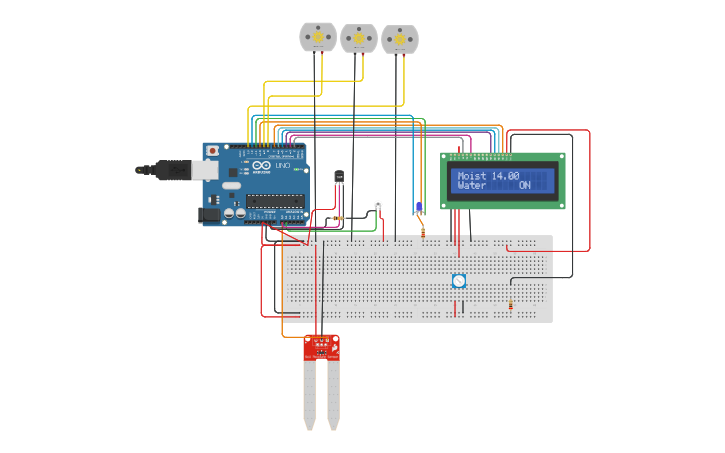 Circuit design Copy of Smart Irrigation System - Final - Tinkercad