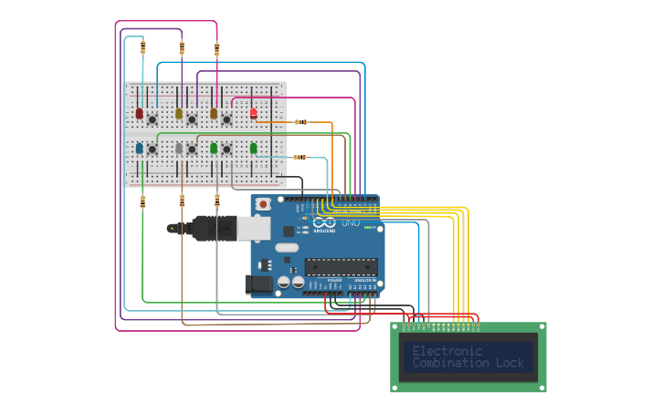 Circuit Design Electronic Combination Lock Tinkercad