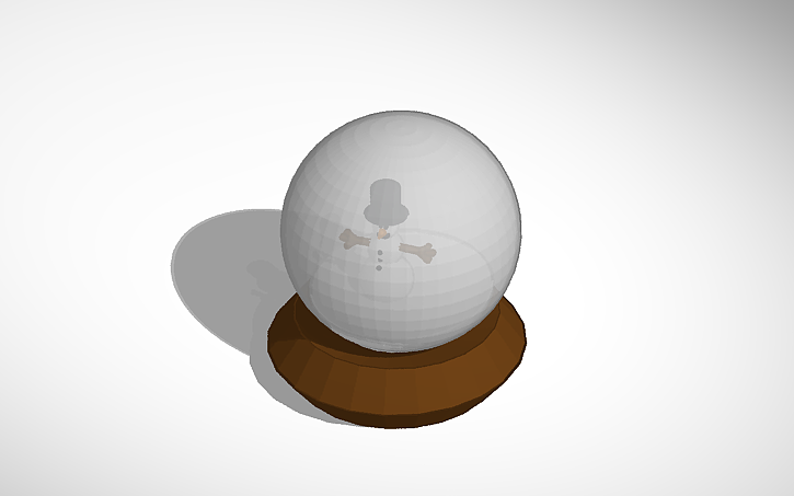 3D design snowman snow globe | Tinkercad
