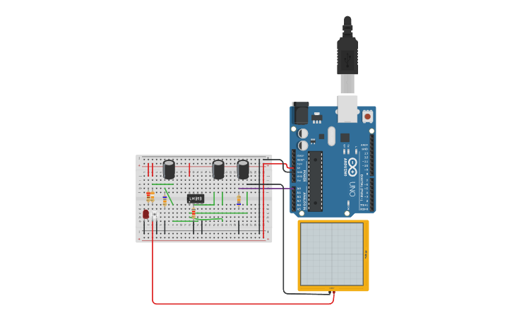 Circuit design Pulse Oximeter minor project - Tinkercad