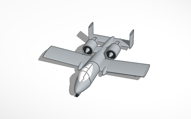 3D design A-10 Warthog Squadrons game piece - Tinkercad
