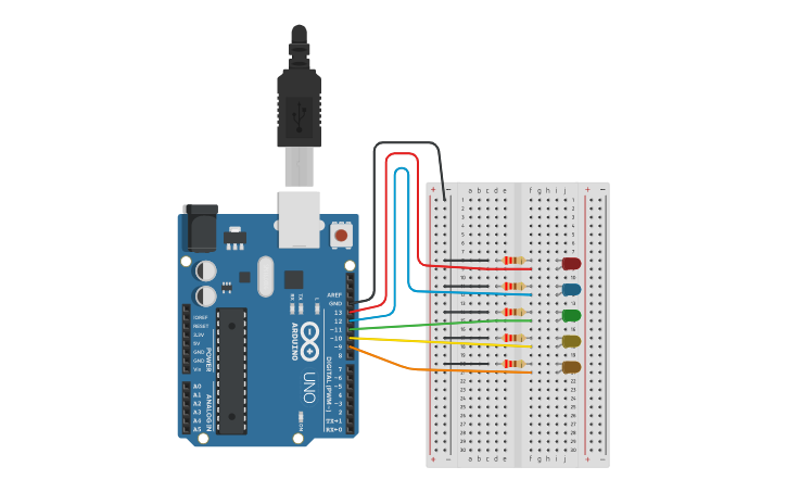 Circuit design SOS Flasher Mini Project | Tinkercad