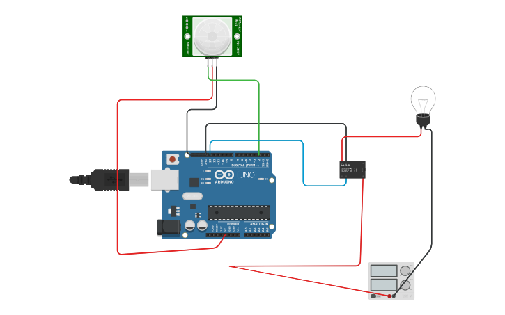 Circuit design automatic light sensor - Tinkercad