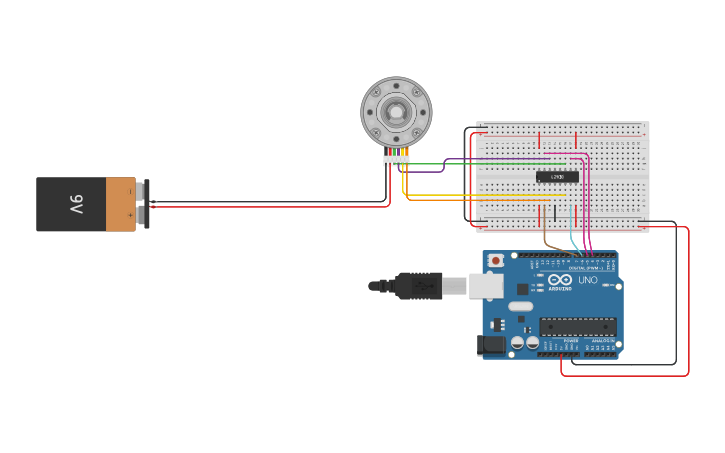 Circuit design Stepper motor - Tinkercad