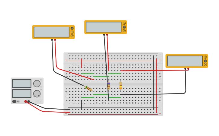 Circuit design Resistencias en paralelo - Tinkercad