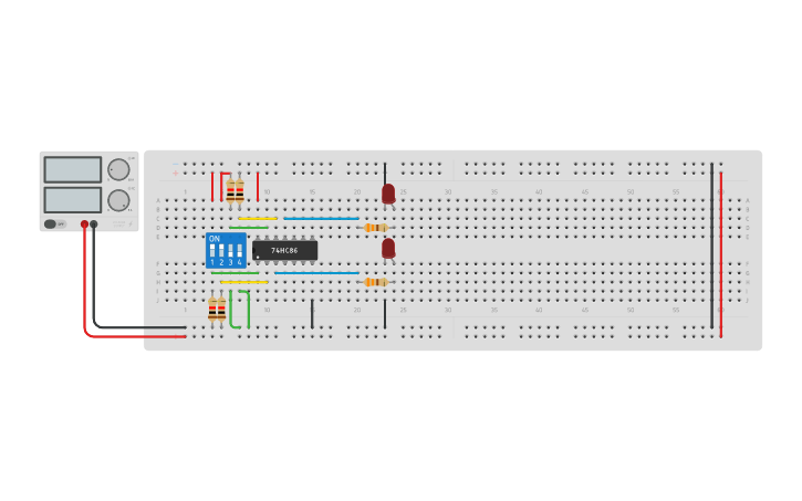 Circuit design Xor - Tinkercad