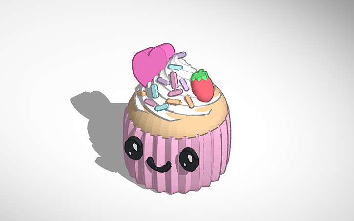 3d Design Pink Cupcake Tinkercad