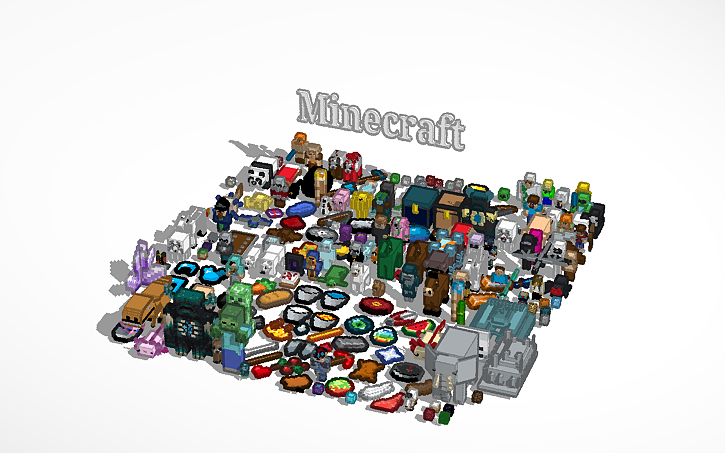 3D design minecraft items/mobs/players - Tinkercad