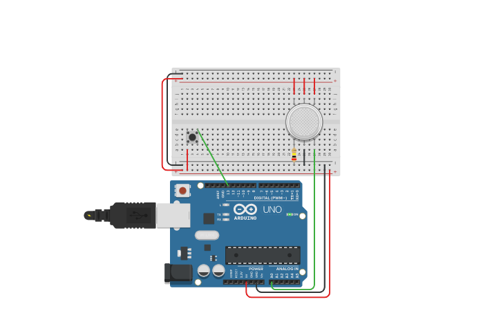 Circuit design smoke/gas detector - Tinkercad