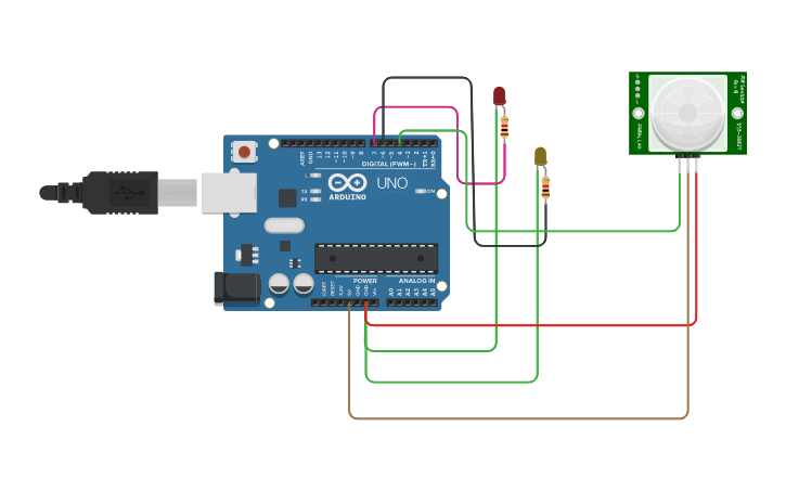 Circuit design Sensor de movimiento | Tinkercad