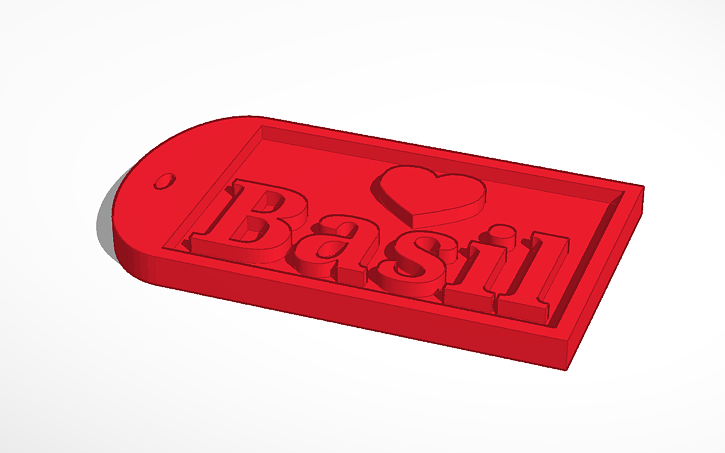 3D design Basil Keychain | Tinkercad