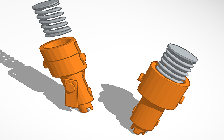 3D design spring lock suit 2 ears - Tinkercad