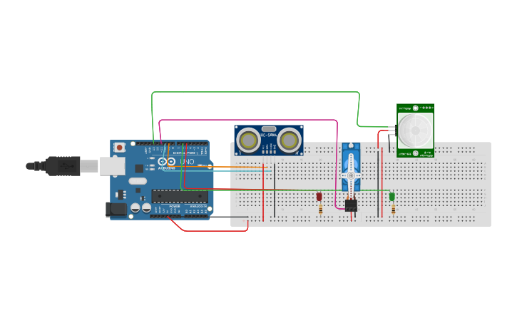 Circuit design Puerta automatica | Tinkercad